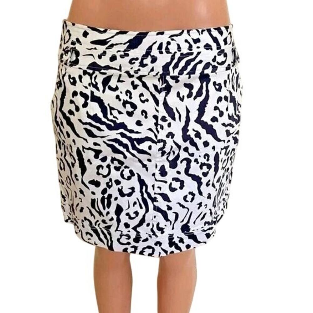 Daniel Cremieux Abstract leopard button waist detail pencil skirt size 12 new